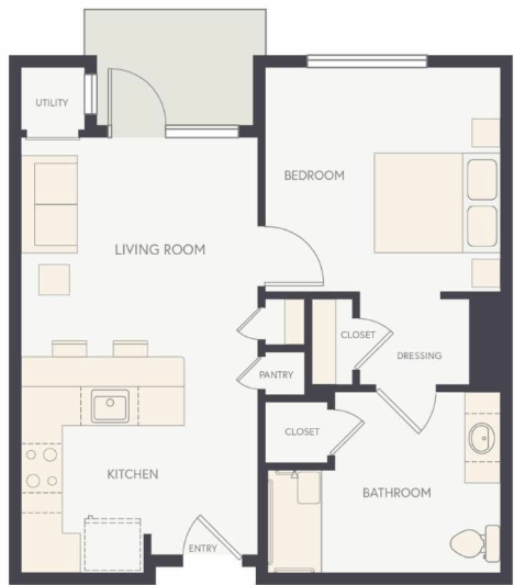 One Bedroom Suite floor plan